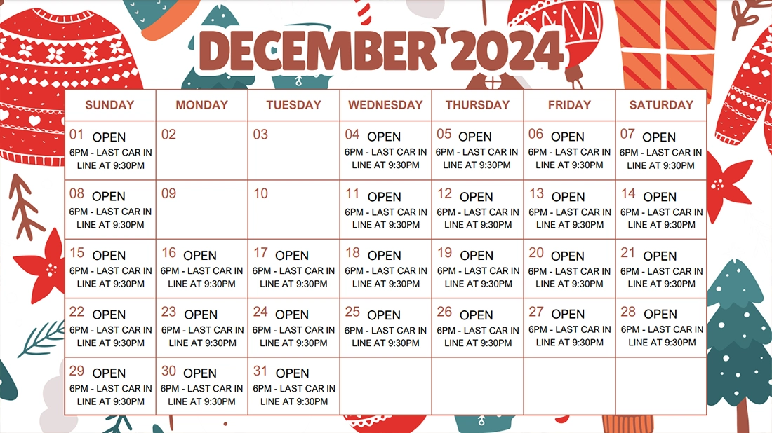 Christmas December schedule